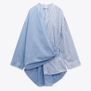 Poplin wrap shirt